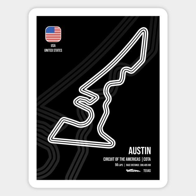 Austin Race Track (B&W) Magnet by RaceCarsDriving